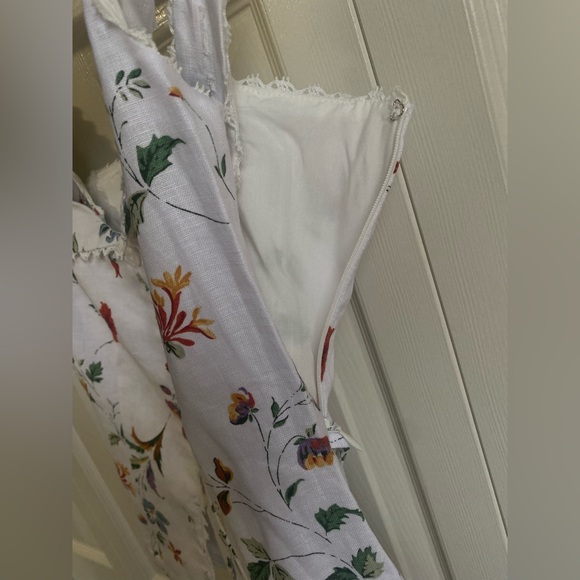 New Reformation Viola Linen Lace Top Size 2 Floral - Picture 8 of 12